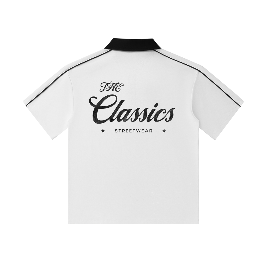 Contrast Collar Short-Sleeve Polo Shirt