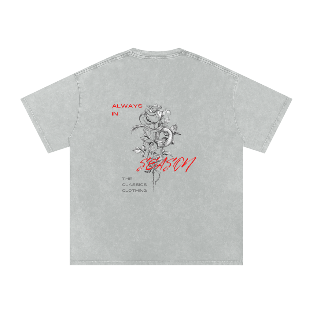 Snow Washed Oversized Cotton T-Shirt