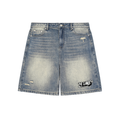 Faded Distressed Baggy Denim Shorts