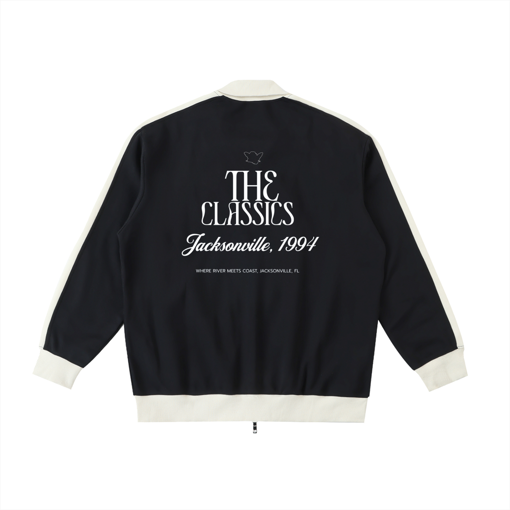 Contrast Trim Stand Collar Jacket