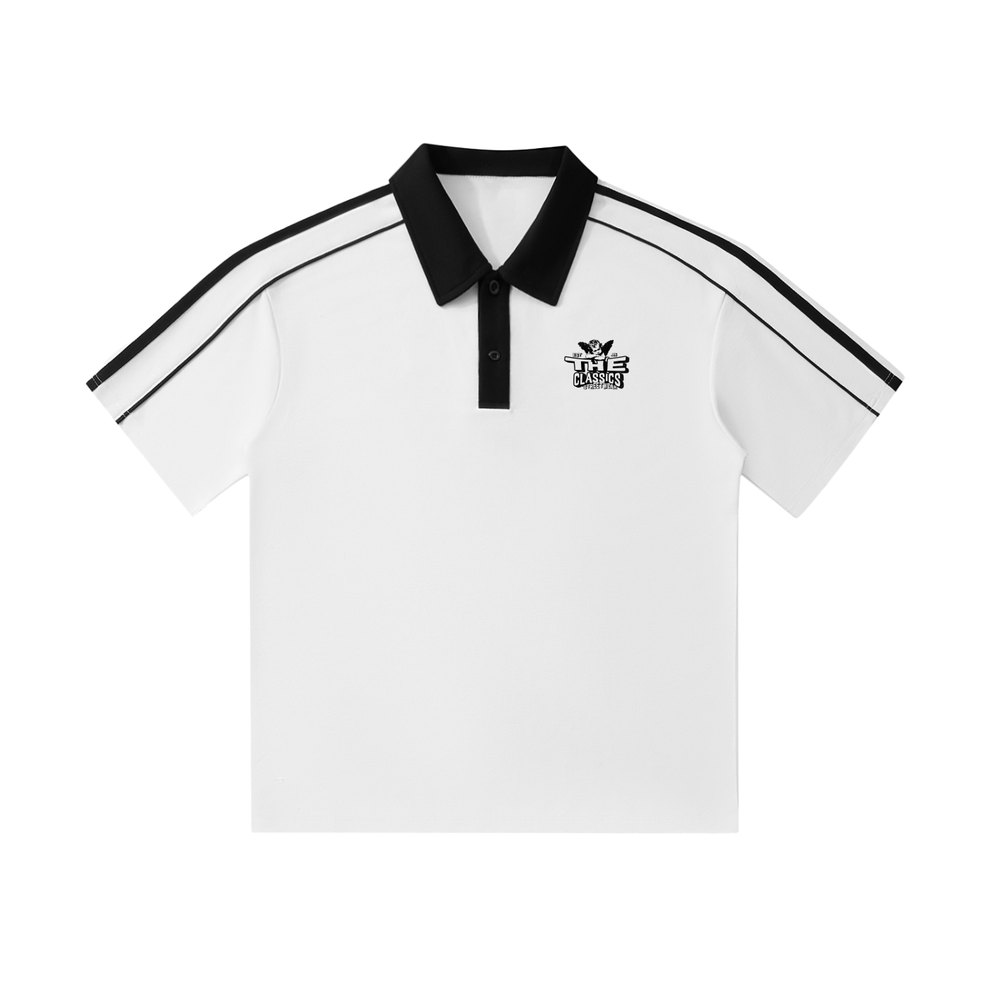 Contrast Collar Short-Sleeve Polo Shirt