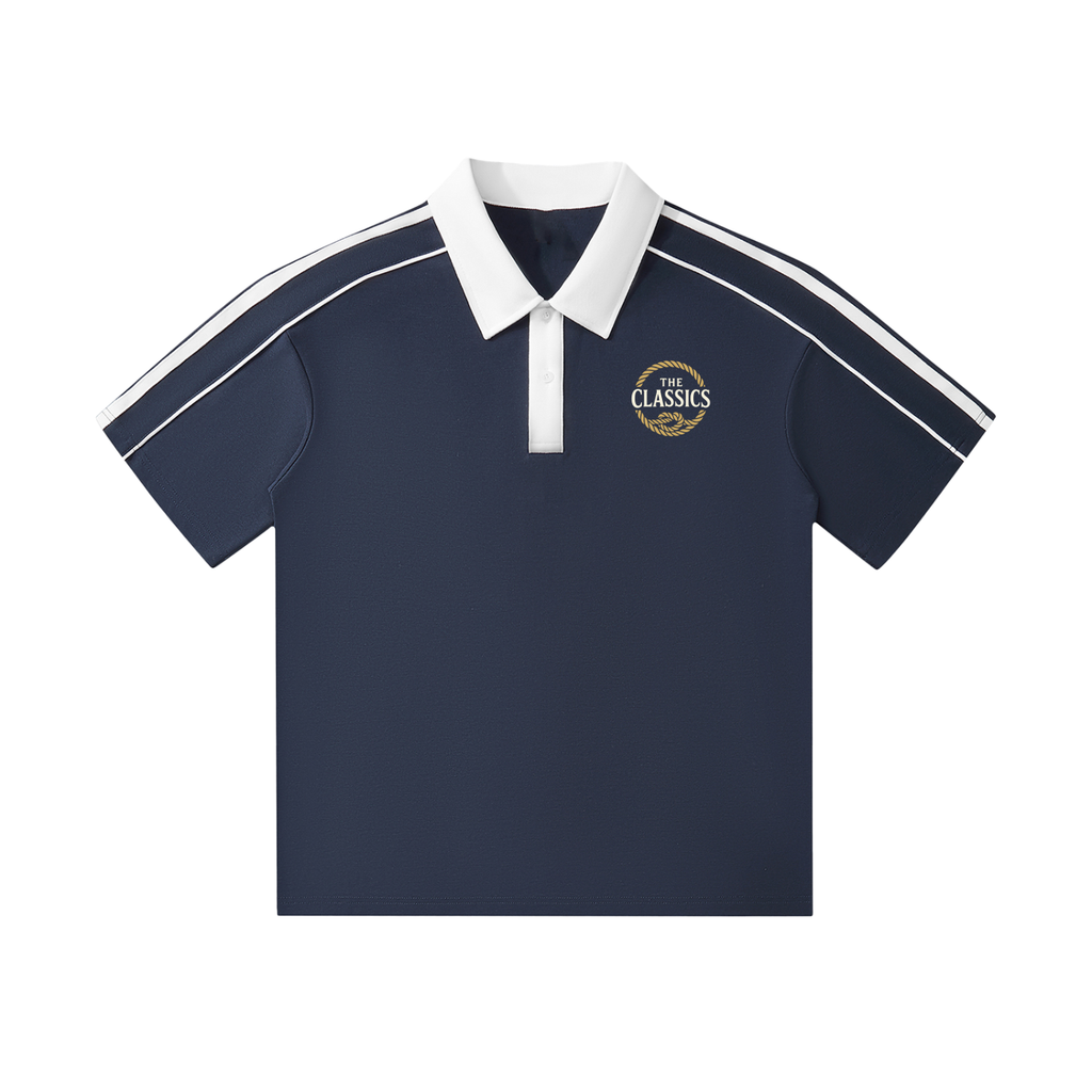 Contrast Collar Short-Sleeve Polo Shirt